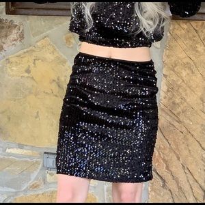 Molly Bracken Black Sequin Mimi Skirt